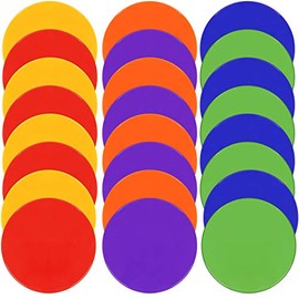 TuXHui Spot Markers 24 Pcs 9 Inch Non Slip Rubber Floor Dots Agility Markers Flat Cones for Soccer Football Basketball Sports Speed Agility Training (Set of 30)