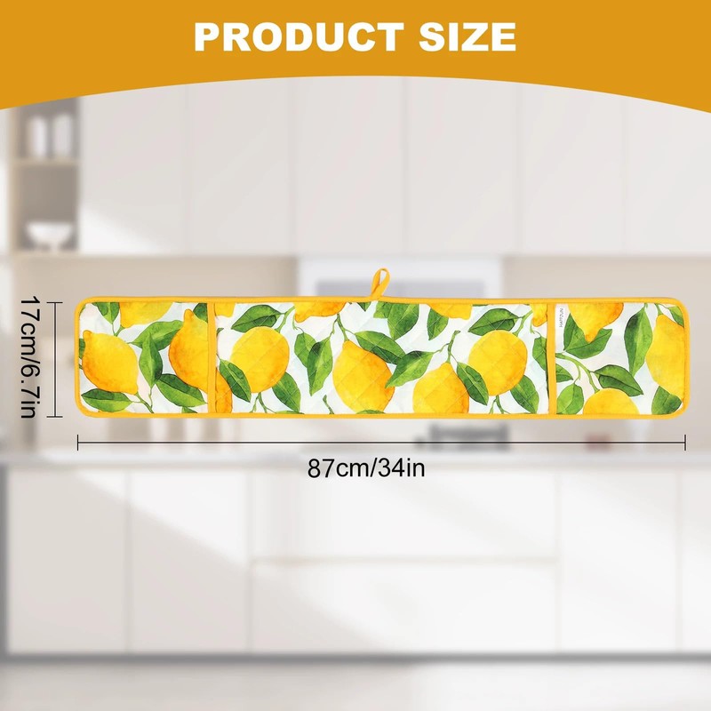 Double Oven Gloves Heat Resistant Yellow Ovens Mitt Cotton Potholders
