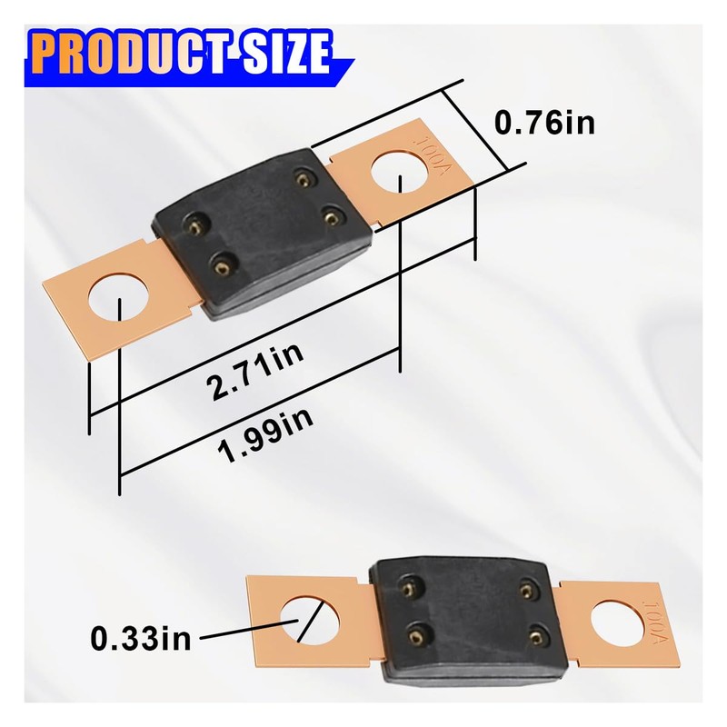 100A 32V MEGA/AMG Bolt Down Fuse, High Current Bolt-on Fuse,