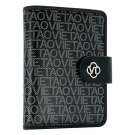 VelaStyle Passport Holder Wallet Bag with AirTag Holder, Card Slots Passport Solt Ticket Cash Solt, Photo Solt Sim Card Pen Slot.Black