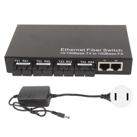 Ethernet to Fiber Optic Media Converter Tx1310nm 10 100Mbps Up To 25km RJ 45 SC Port Ethernet Fiber Switch 100‑240V US Plug