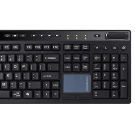 Adesso Wireless Keyboard with Touchpad 104 Key Full Size USB Dongle Receiver Multi OS Support Works with MacOs System & Multimedia Hotkeys Volume Control with Scroll Wheel WKB-4450UB