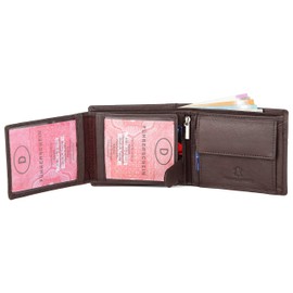 WildHorn Brown Leather Wallet for Men I 9 Card Slots I 2 Currency & Secret Compartments I 1 Zipper & 3 ID Card Slots