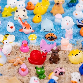 Teenzee 200pcs Mini Resin Animals 200 Styles Variety Tiny Animals Figures Miniature Little Small Animal Figurines Bulk for Micro Fairy Garden Landscape Accessories Hide Crafts Decor Aquarium