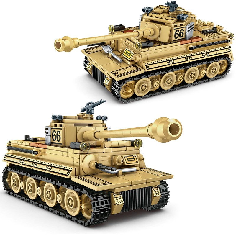 Qter Technik Militär Tank Modell, Tiger Panzer Klemmbaustein MOC Bausteine