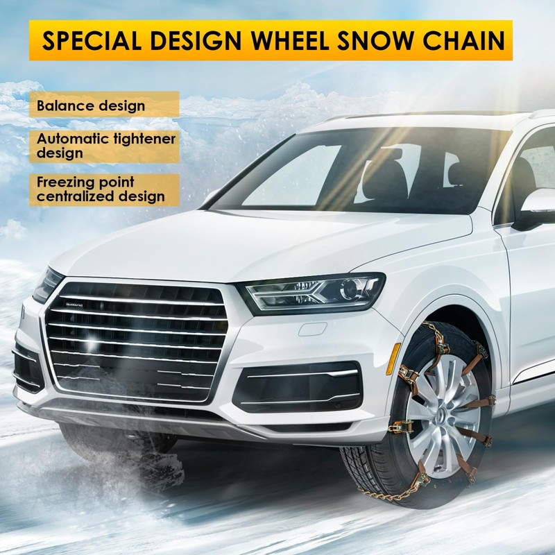 Snow Chains Tire Chains for Car Trucks 8 Pieces Universal