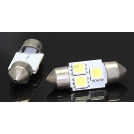 2pcs Super Bright White Car Light Bulb White 5050 3-SMD LED Map Dome Interior Light Bulb (31MM) Festoon LED Bulbs L80