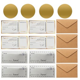 Kighdel 4 Set Holiday Scratch Card Reveal Boarding Pass Scratch Card Golden Ticket Scratch Off Holiday Surprise Reveal for Valentine's Day Birthday with Envelope and Scratch Card Stickers