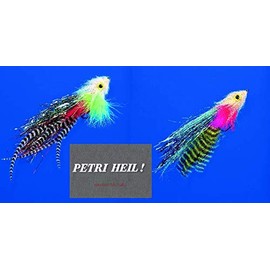 blntackle76 Set of 2 Jenzi Predatory Fish Streamers with Eye of Jenzi Approx. 17 cm 6/0 Hooks + Free Petri Heil! Sticker