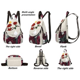 HUANGGUOSHU Bohemian Knit Backpack - Handcrafted, Stylish and Versatile Ideal Gift for Girls, Moms, and College Students Travel Essentials Mini Backpack for Women -Rabbit