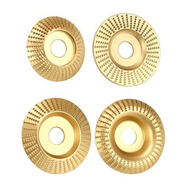 QWORK® 4Pcs Wood Grinding Wheel, Wooden Grinding Disc, Inner Diameter 22.2 mm for Angle Grinders