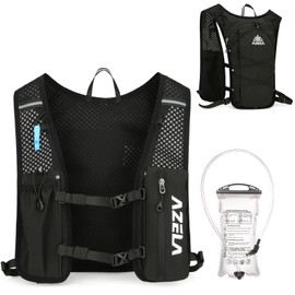 Azarxis Hydration Pack Water Backpack Running Vest 7L Lightweight for Women Men Hiking Biking Jogging Trail Race Cycling (Black + 1.5L White Water Bladder)
