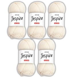 Art of Yarn İnspira 100% Cotton Yarn -3 DK Light, Soft & Smooth Yarn for Crocheting, Knitting & Crafts –250g (8.8 Oz), 425m (464.8 Yds) – Perfect for Baby Blankets, Scarves & More – 5 Skeins 99222