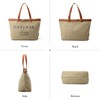 CORIOS Women Tote Bag Canvas Handbag Multi-Pockets Shoulder Bag Large