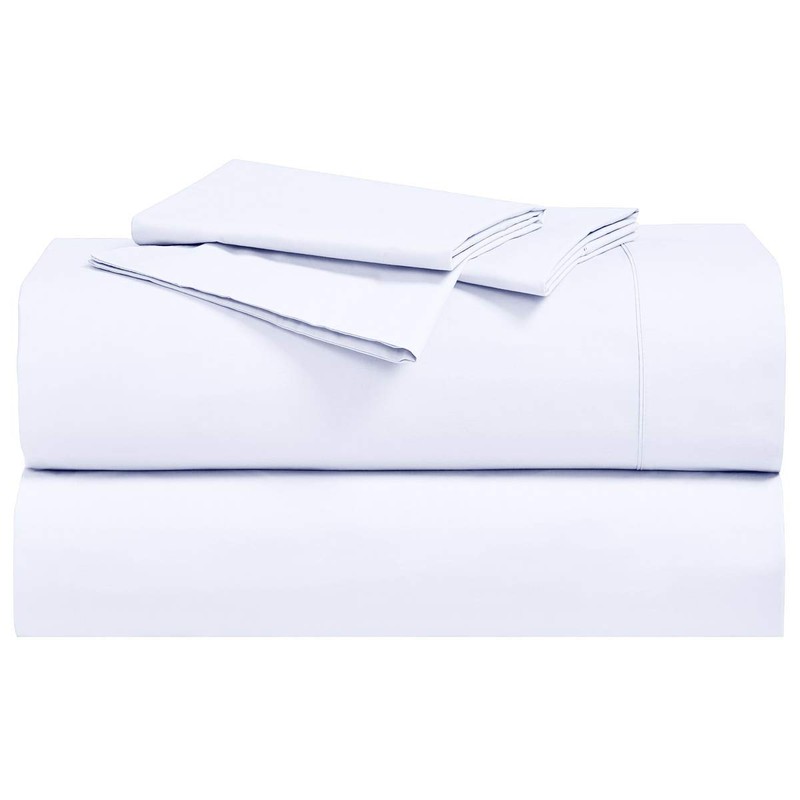 Abripedic Solid 300-Thread-Count, 100-Percent Cotton Percale, Breathable Crispy Split-Top-King Sheets
