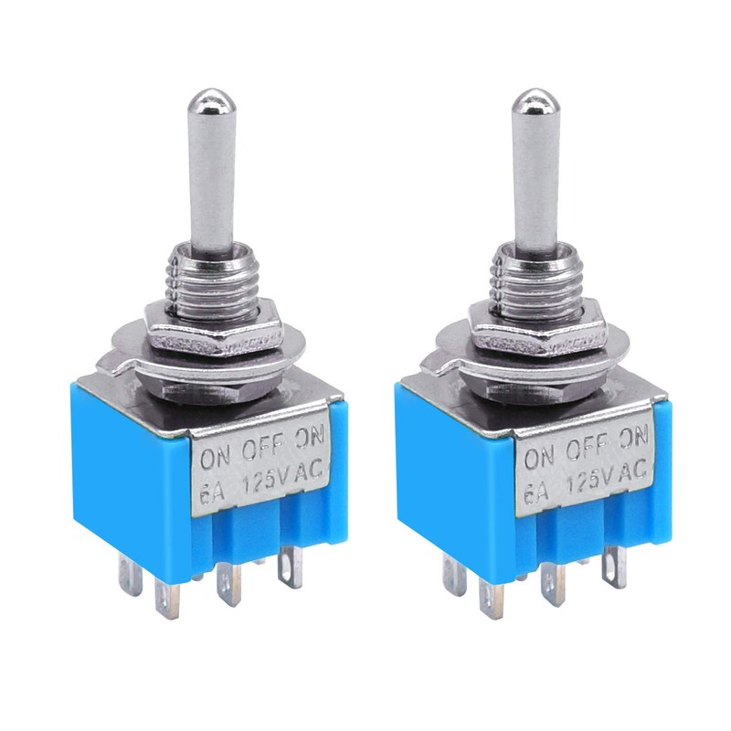 Taiss/10pcs DPDT Mini Toggle Switch 6-Pin 3 Position ON/Off/ON Miniature