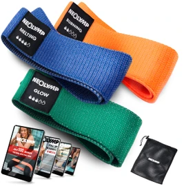 Neolymp Premium Fitness Bands for Professional sports use + Book with Over 100 Exercises (English language not guaranteed), Fitness Band, Thermal Band, Resistance strap, Terraband for Pilates / Crossfit