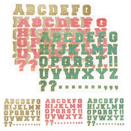 Pilikoll Pack of 252 Letters for Iron-On Bling Waterproof 1.63 Inch Iron-On Numbers with Transparent Film Letter Patches for Clothing Sports T-Shirt Uniform DIY Fabric