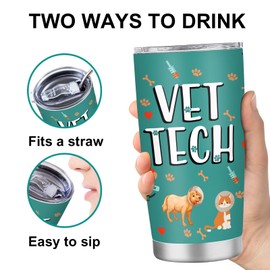 Grawmise Vet Tech Gifts, Veterinary Technician Week Gift for Veterinarians, Veterinarian Gifts for Women Men, Future Veterinarian Gift, Veterinary Technician Supplies Tumbler 20oz