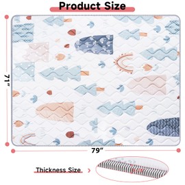 Baby Play Mat 79’’ x 71’’ Soft Baby Floor Mat Thicker Foam Play Mat for Babies，Toddlers, Foldable Baby Playpen Mat Crawling Mat，Tree Design