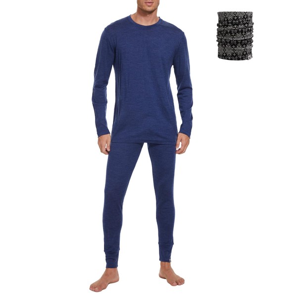 MERINNOVATION Merino Wool Base Layer Set for Men 100% Merino