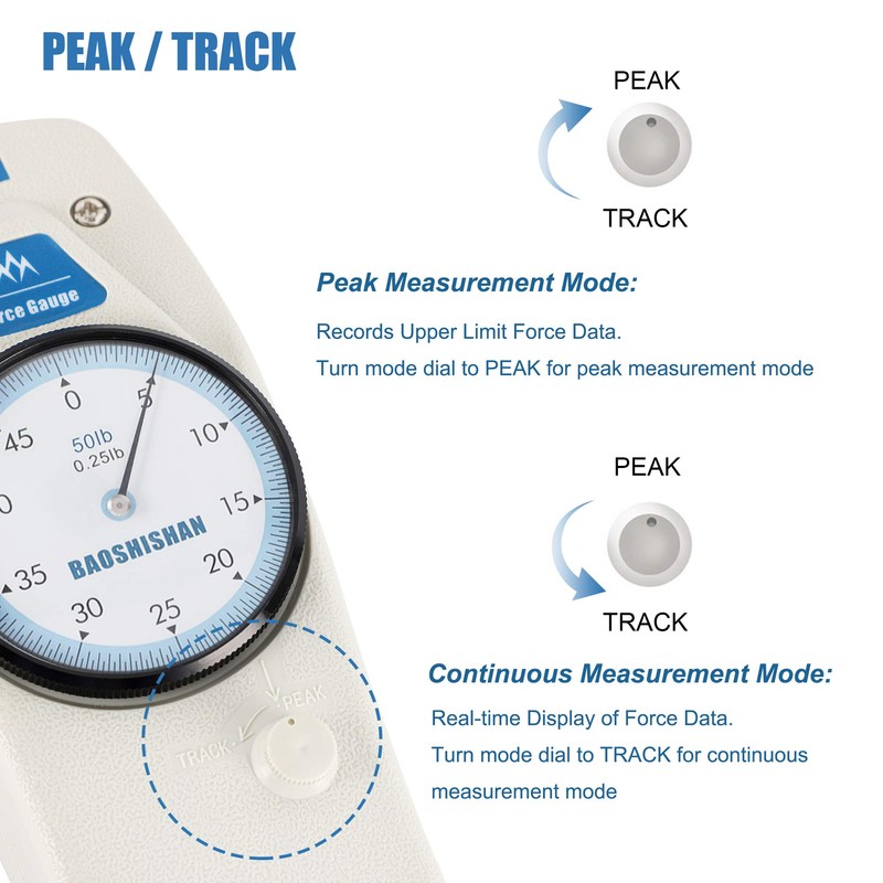 BAOSHISHAN 50lb Push Pull Force Gauge Force Tester Meter with