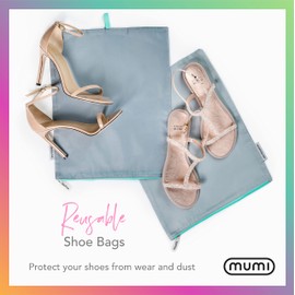 MUMI Shoe Bags - Shoe Organizer Travel Shoe Bag - Gym and Closet Shoe Storage Organizer Bags - 12 x 15 inches Shoe Bag for Storage Set of 2 - Black