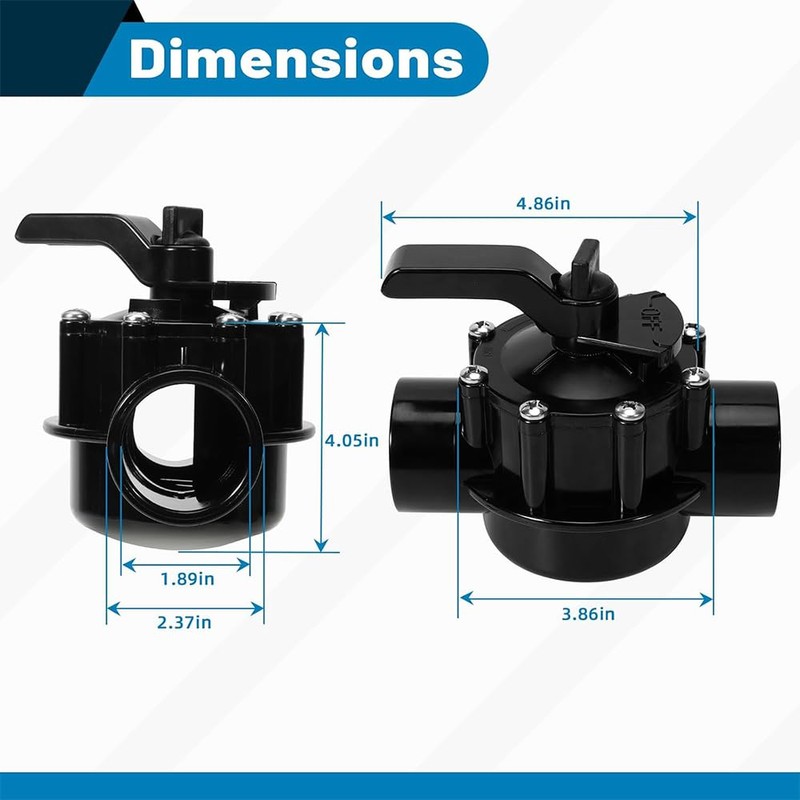 4724 2-Port 1-1/2 to 2-Inch Black Positive Seal Valve Replacement