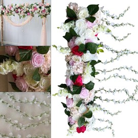 1m/3.28ft Wedding Arch Flowers, Party Centerpieces Wedding Decor, Arch Draping Artificial Flower Arrangements Decorations for Reception,Welcome Sign, Ceremony Backdrop, Home Wall Decoration(B-Pink)