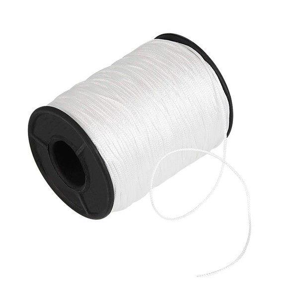 KBNIAN 150 Yards/Roll Lift Cord 1mm Braided Shade Roller Blinds Cord White Pull String Rope for Aluminum Blind Shade Repair and DIY Crafts Projects(Max Load 66lb)
