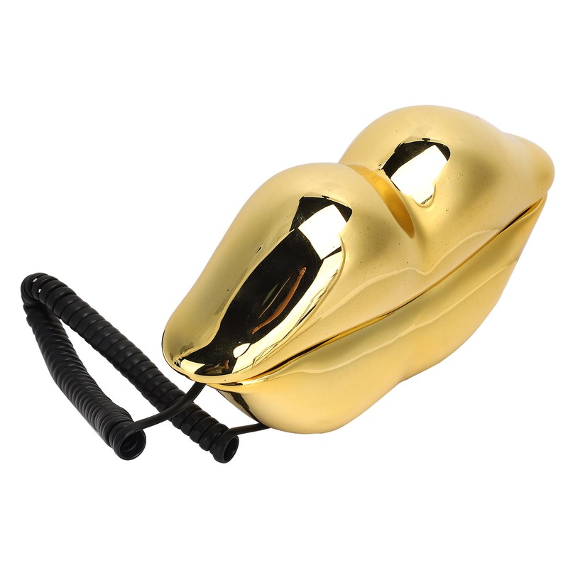 Electroplating Golden Lip Shape Telephone with Telephone Line for Home