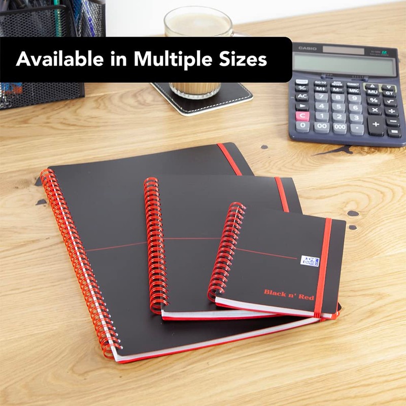 Black n' Red A6 Twinwire Poly Cover Notebook - Black/Red