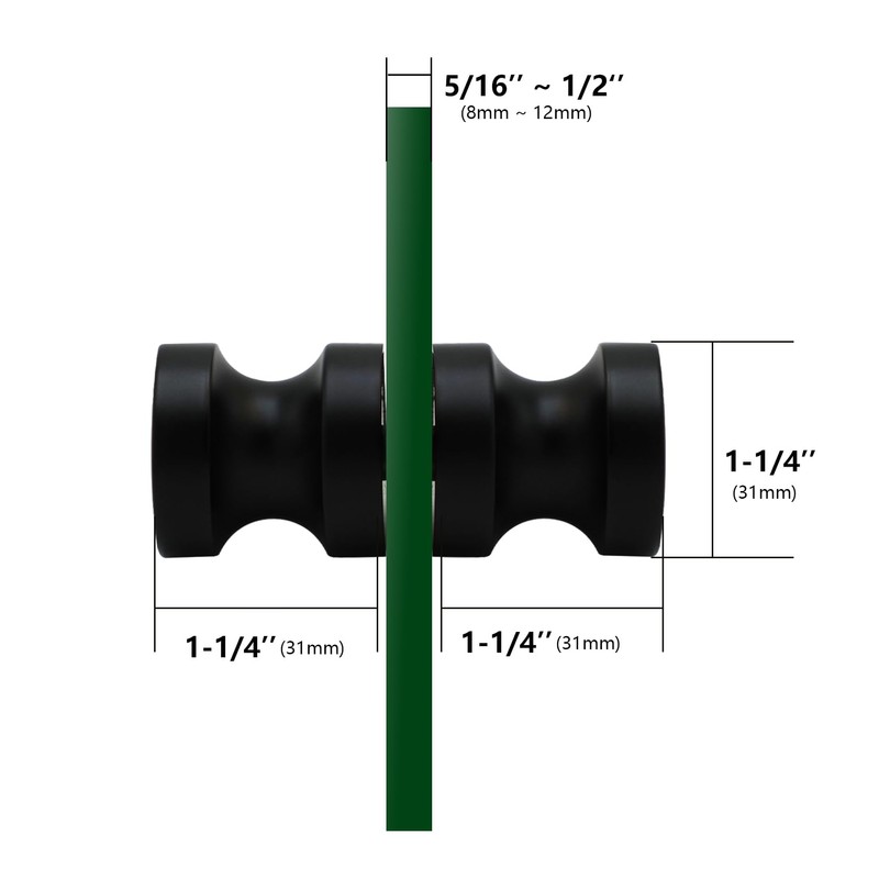 CKB Shower Glass Door Knob, Double Sided Pull Handle for