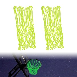 Teegxddy 2 Pieces Fluorescent Basketball Net Basketball Net Fluorescent Green Nylon Basketball Hoop Net for Indoor Outdoor Sports and Night Activities