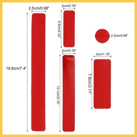 REPAIROCK 21pcs Red Reflective Stickers Tape Waterproof Decals for Car Motorcycle Bicycles Trucks Auto Replacement Parts