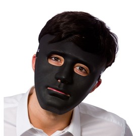 Adults Robot Deluxe Black Mask Anonymous Fancy Dress Up Party Costume Accessory