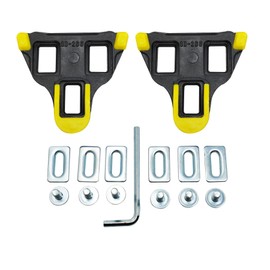 Laxzo ® Grip Cycling Cleats With Positioner Function Compatible With Shimano SM-SH11 SPD-SL Anti-Slip TPU Surface Bicycle Cleat MTB Cycling Shoes Yellow