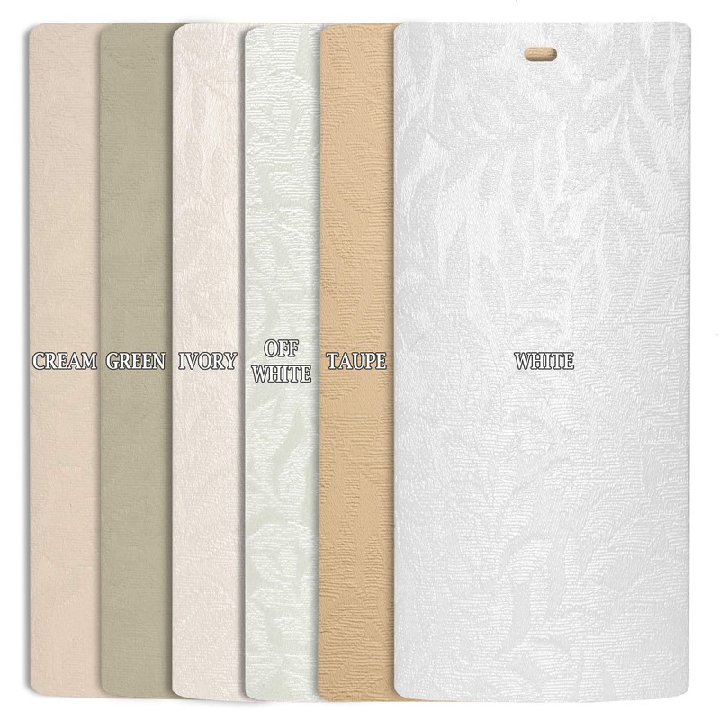 DALIX Rainforest Off White Vertical Blind Texture Window Size 46.5