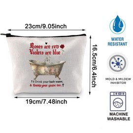 Saltburn Cosmetic Makeup Bag Saltburn Movie Merch Funny Saltburn Gift Bathtub Scene Gift Iconic Movie Moment Zipper Pouch Bag (CANVAS, Rose Blue)