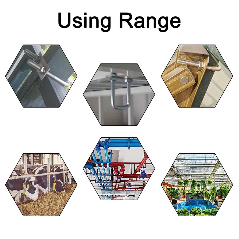 Aoje-Link Square U Bolt 1.77"(45mm) Inner Width M8 Thread 304