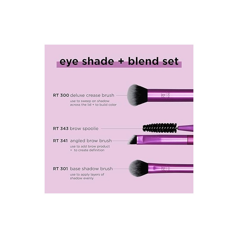 Real Techniques, Dúo de Brochas de Maquillaje para Ojos, Accesorios