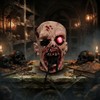 Realistic Zombie Head Sculpture - Halloween Horror Decor with Glowing