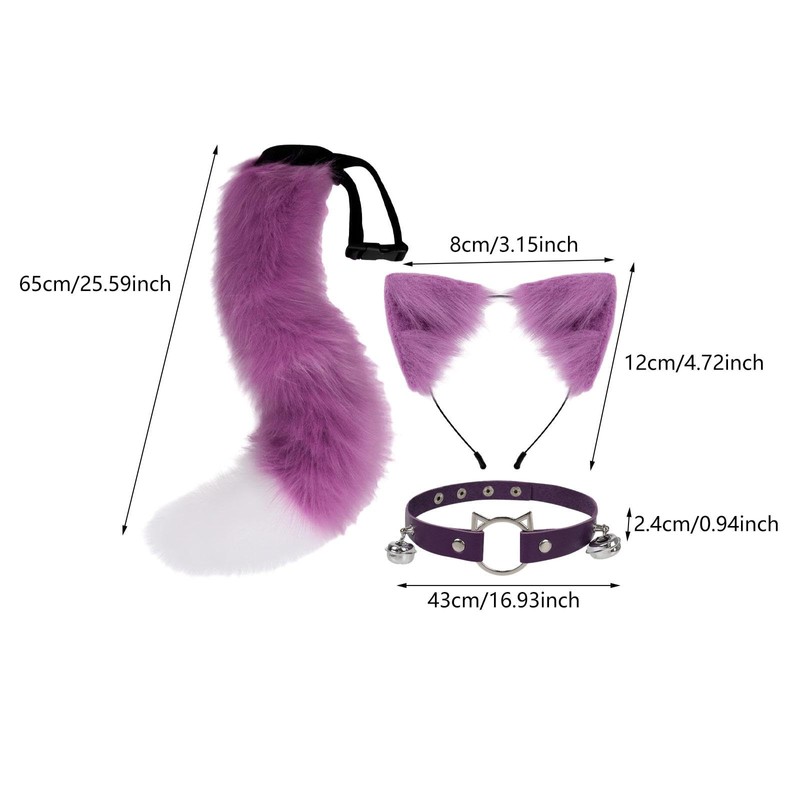 Dickly Cat Ears and Tail Set Cosplay Decoration Cat Long