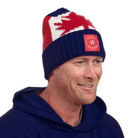 Canada Knitwear Canada Flag Toque Hat Maple Leaf Beanie Winter for Women Men Skull Canadian Themed Souvenir Gift Warm Knit Cap (Navy Blue)