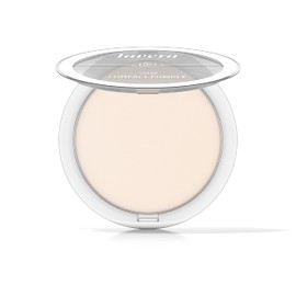 lavera Satin Compact Powder -Light 01- Nude - Organic Almond Oil & Organic Rice Powder - Vegan - Mattifying - Long-Lasting - Velvety Texture (1 x 9.5 g)