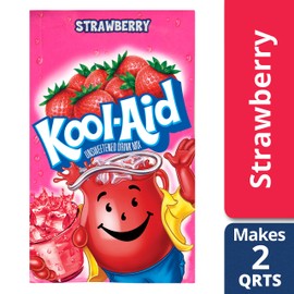 Kool-Aid Strawberry Flavored Unsweetened Caffeine Free Powdered Drink Mix, 48 Count (Pack of2)