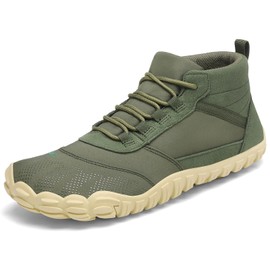 SAGUARO Unisex Barefoot Shoes Lightweight Non-Slip Mid Top Toe Shoes with Wide Toe Box and Zero-Drop Solhe-Terra III Size 36-48, Green