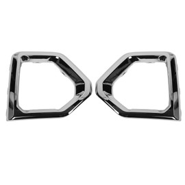 1 Pair Chrome Fog Lamp Bezels 84176753 Left Right Fog Light Outer Bezel Cover Replacement For Sierra 1500 Denali SLT AT4