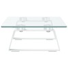 YLIEHS Ergonomic Tempered Glass Monitor Stand with Extra Storage, Modern