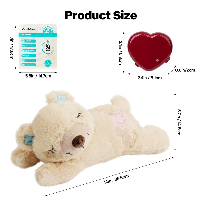 PetPrime Dog Plush Toy with Heartbeat for Puppies – Rechargeable